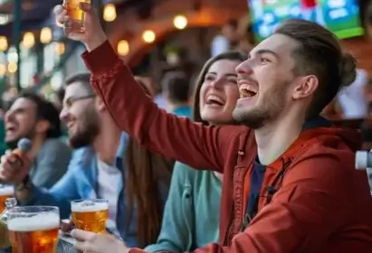 Customers enjoying baseball game day at their favorite local establishment